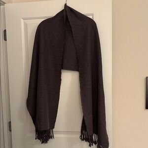 Gray scarf and Shawl with Fringe